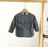 Grey Emoji - Toddler & Baby Long Sleeve Waterproof Apron Smock Bib.